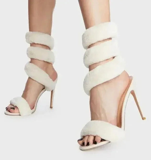 Diva Fur Heels - Footwear